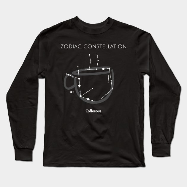 Zodiac constellation Coffeeous. Coffe illustration dark. Long Sleeve T-Shirt by ArtsByNaty